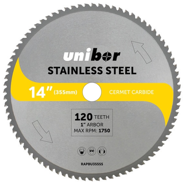 Unibor 14" Cermet Stainless Steel Blade - RAPBU355SS