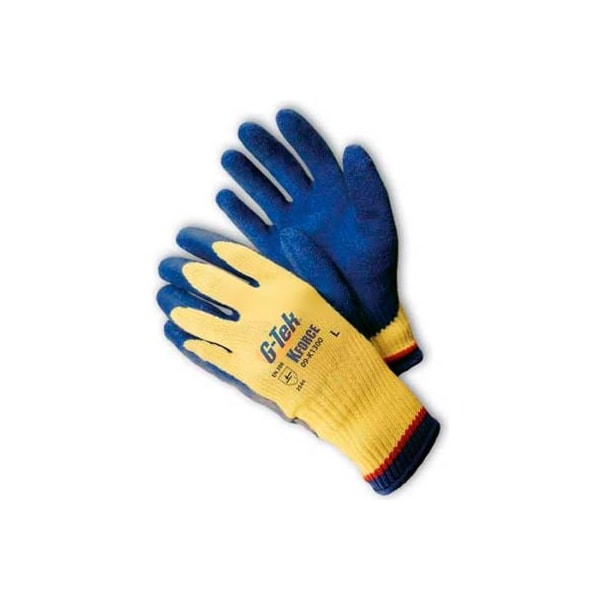 Guantes G-Tek® K-Force Pip PIP, Kevlar® con agarre de látex azul "Crinkle", XL - 09-K1300/XL.
