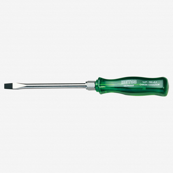Heyco Slotted Engineers' Screwdriver with Acetate Handle, 5.5mm with Hex Bolster