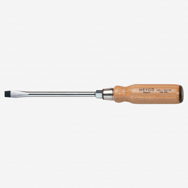 Heyco Slotted Engineers' Screwdriver with Hardwood Handle, 12mm