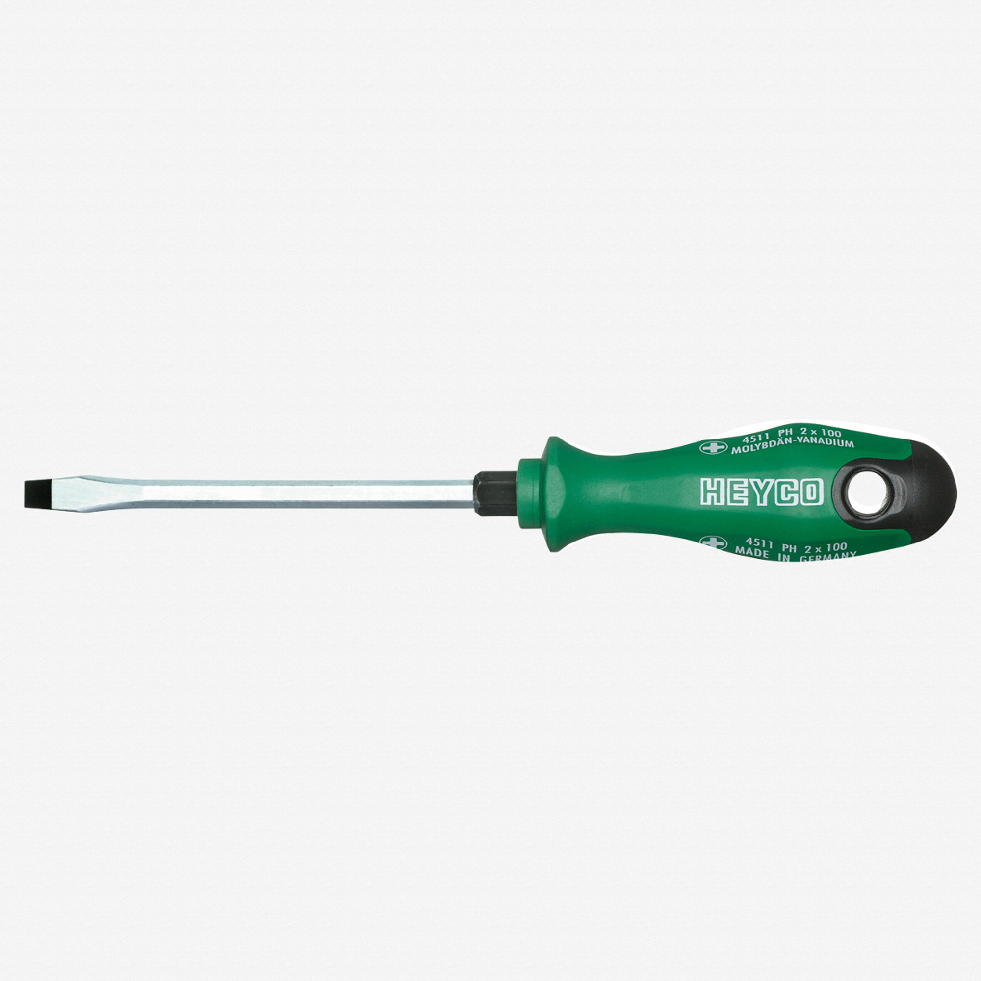 Heyco Slotted Engineers' Screwdriver with 2K Handle, 12mm with Hexagon Blade and Bolster