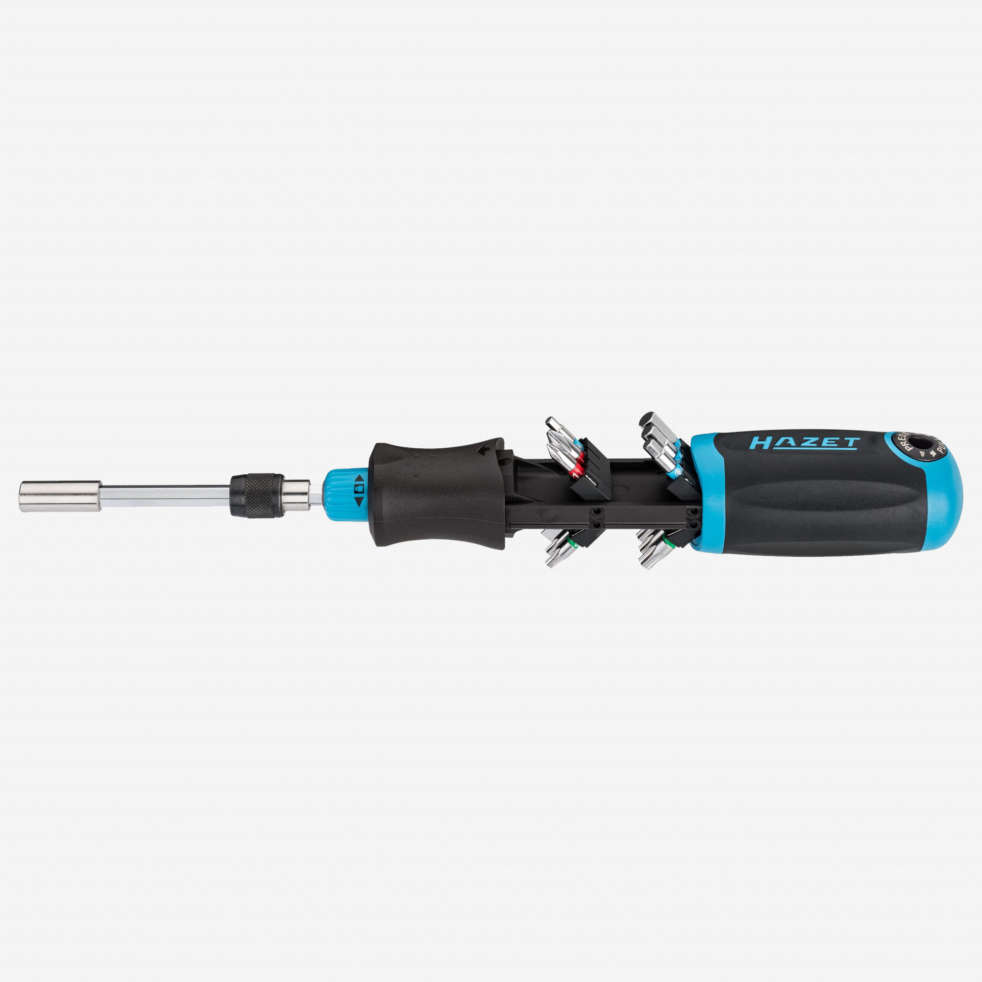 Hazet 810R-4 Ratcheting 1/4" Bit Holding Screwdriver with Magazine