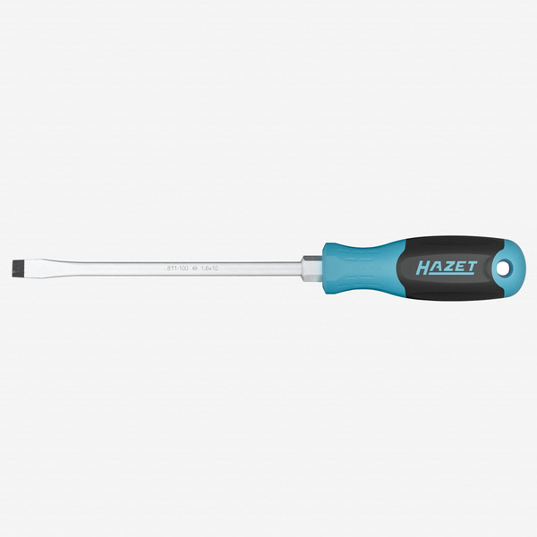 Hazet 811-100 Slotted Screwdriver with 3K Handle, 10.0 x 175 mm