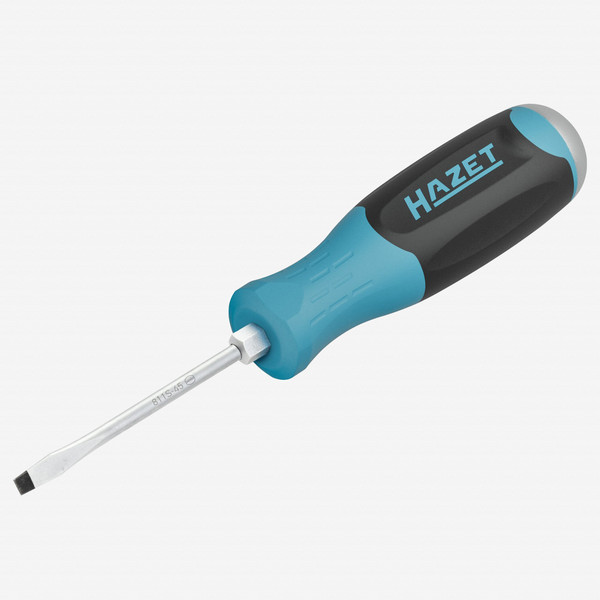 Hazet 811S-45 Slotted Screwdriver with 3K Handle and Striking Cap, 4.5 x 75 mm