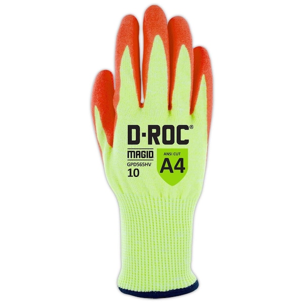 Guantes recubiertos Magid, amarillo de alta visibilidad - GPD565HV-6