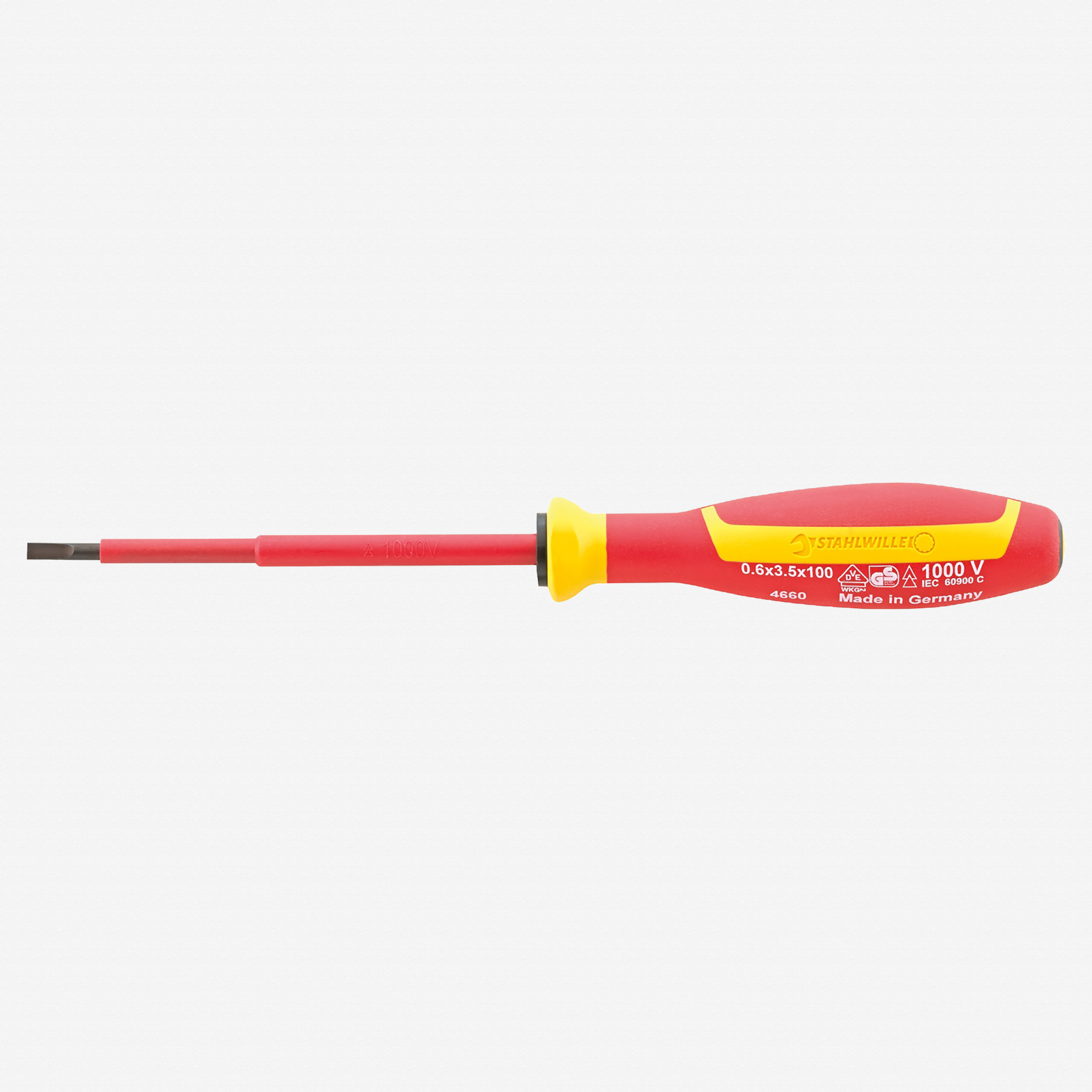 Stahlwille 4660 Insulated Slotted Screwdriver VDE DRALL+, 2.5 x 75mm