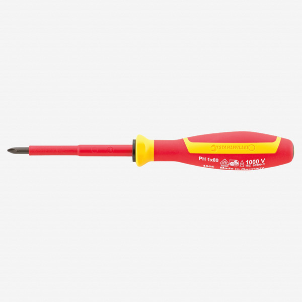Stahlwille 4665 Insulated Phillips Screwdriver VDE DRALL+, #0 x 60mm