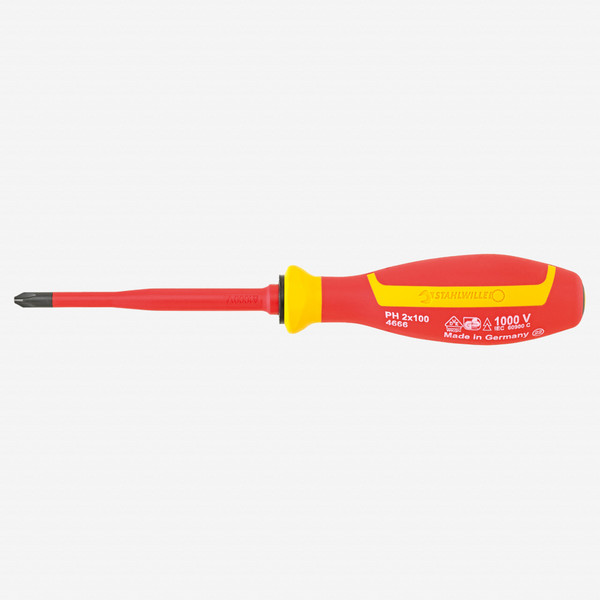 Stahlwille 4665 Insulated Phillips Screwdriver VDE DRALL+, #2 x 100mm