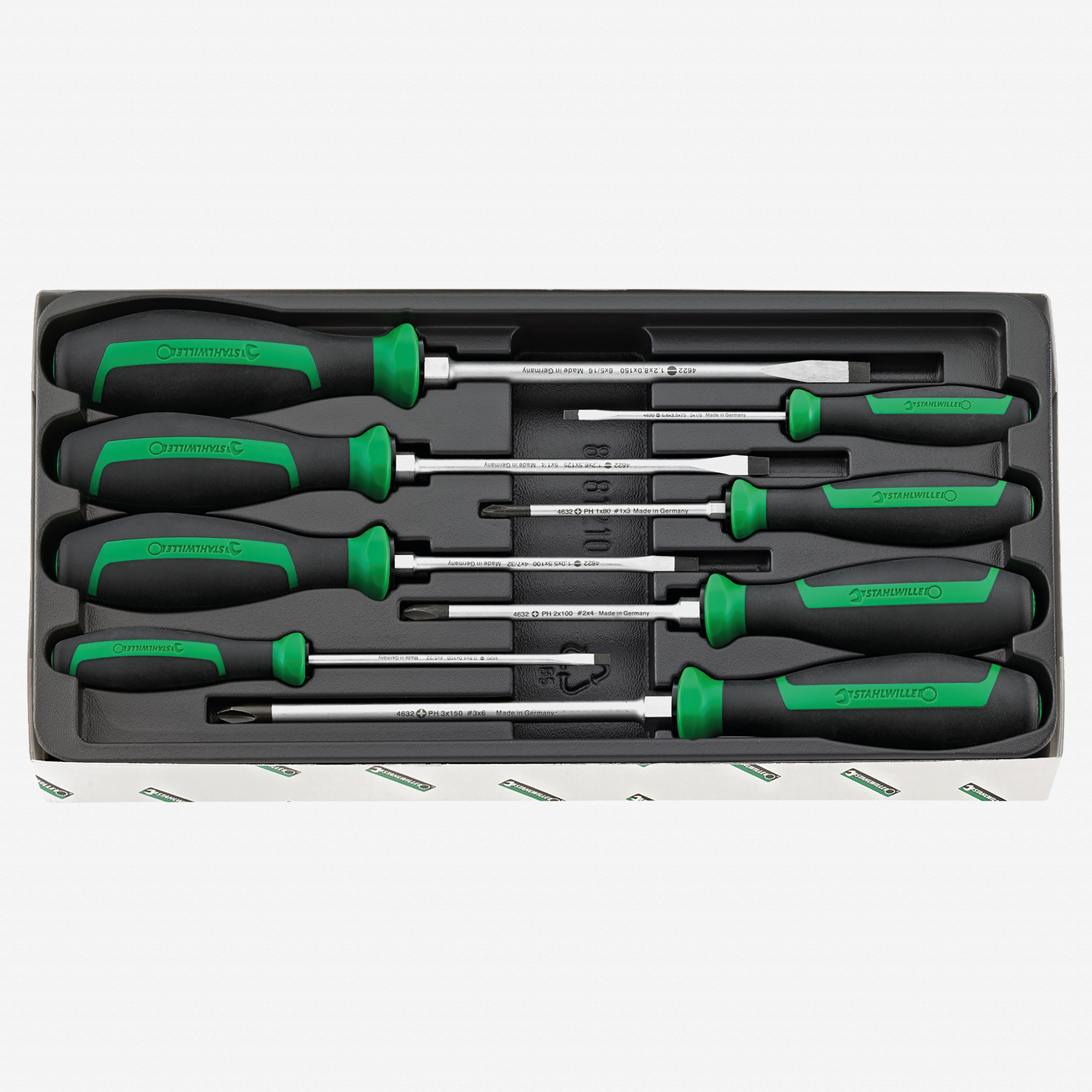 Stahlwille 4697 DRALL+ Phillips and Slotted Screwdriver Set, 8 Pieces