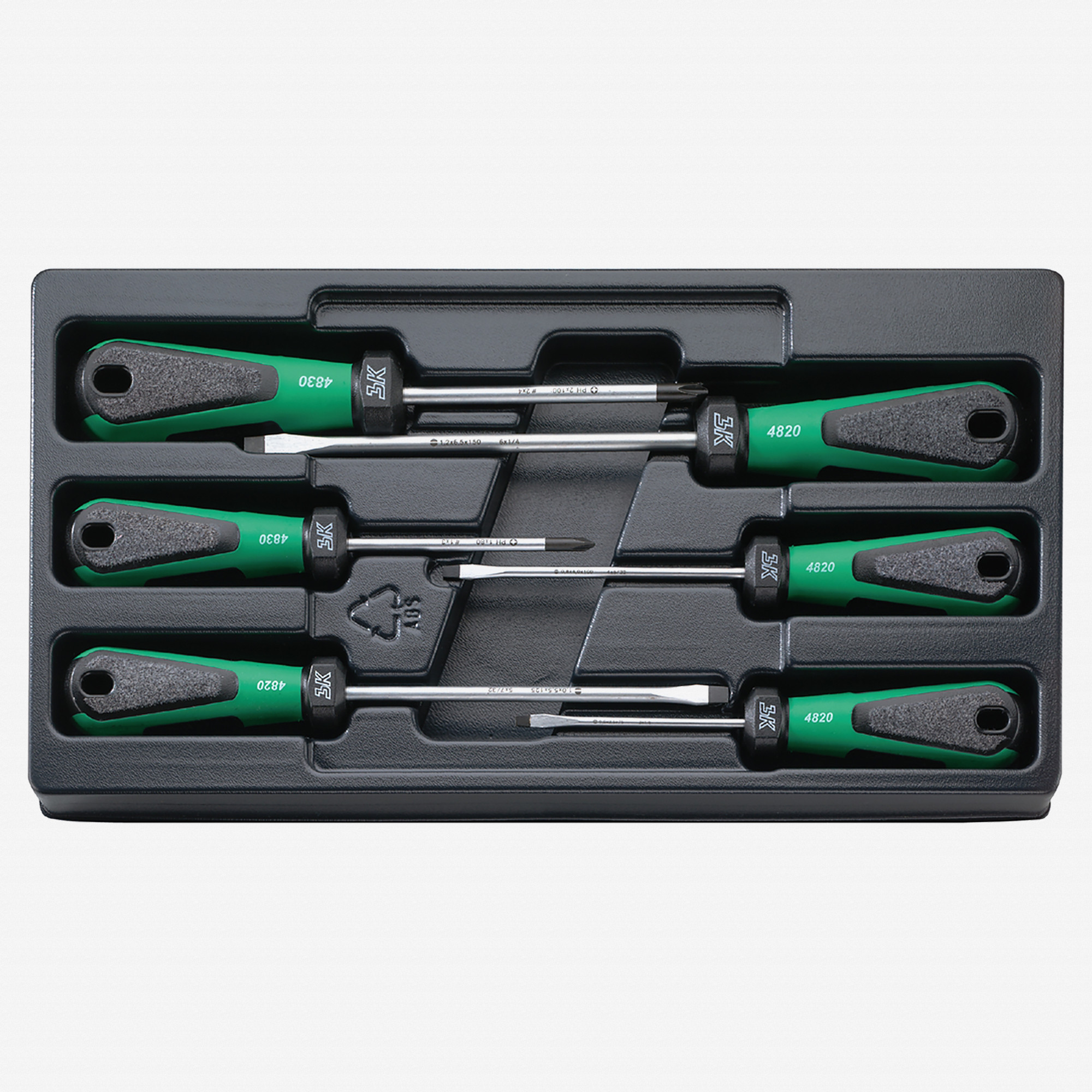 Stahlwille 4891 3K DRALL 6 Piece Slotted and Phillips Screwdriver Set