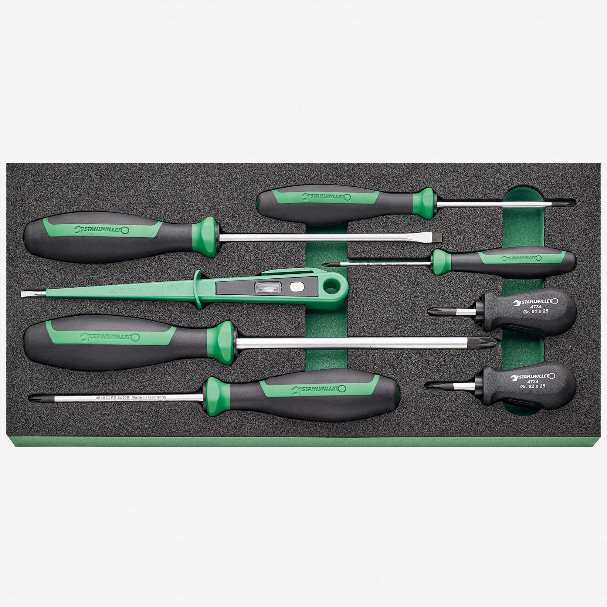 Stahlwille TCS 12 821/8 Screwdriver Set in Foam Tray, 9 Pieces