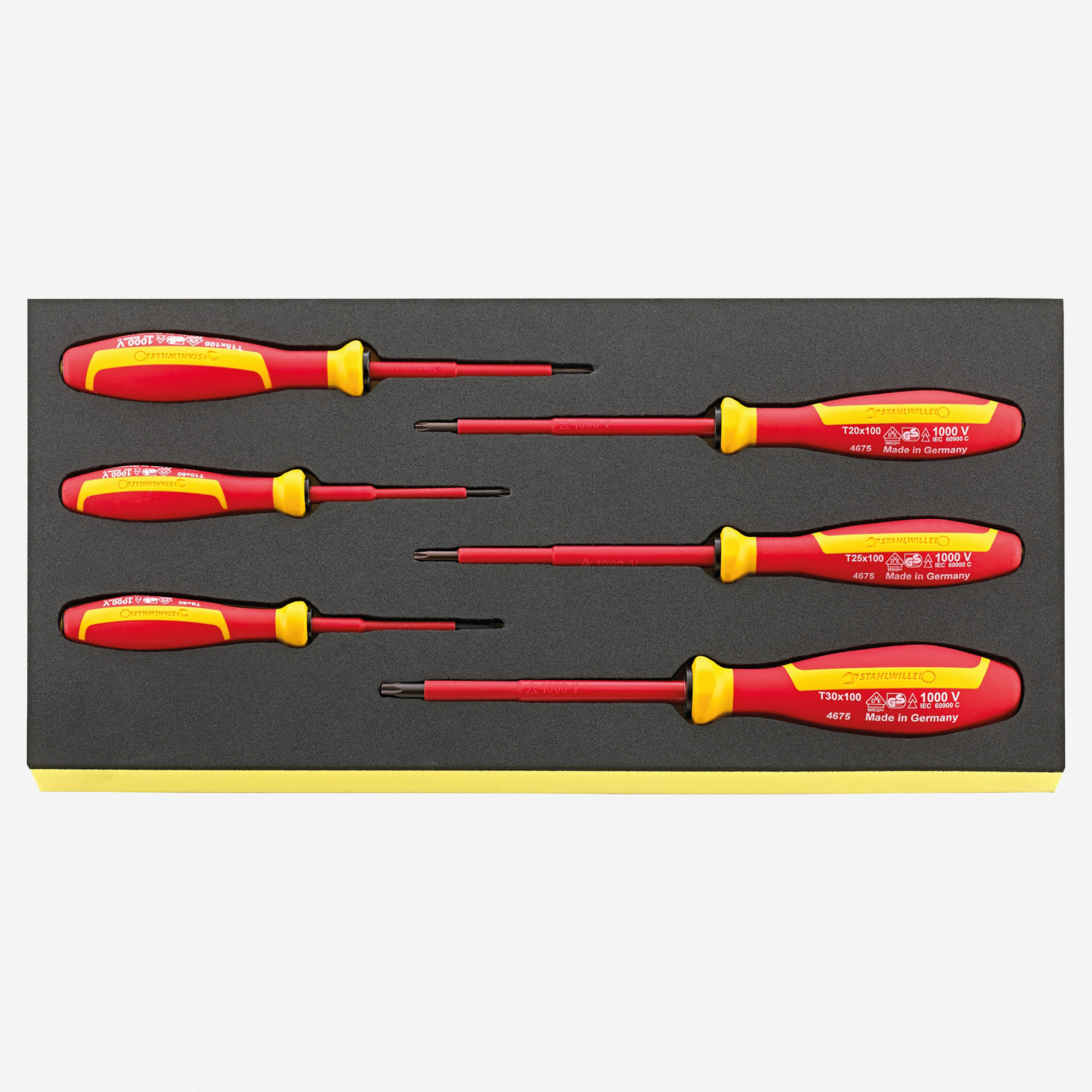 Stahlwille TCS 4675 VDE DRALL+ Set of Screwdrivers in TCS Inlay, 7 Pieces