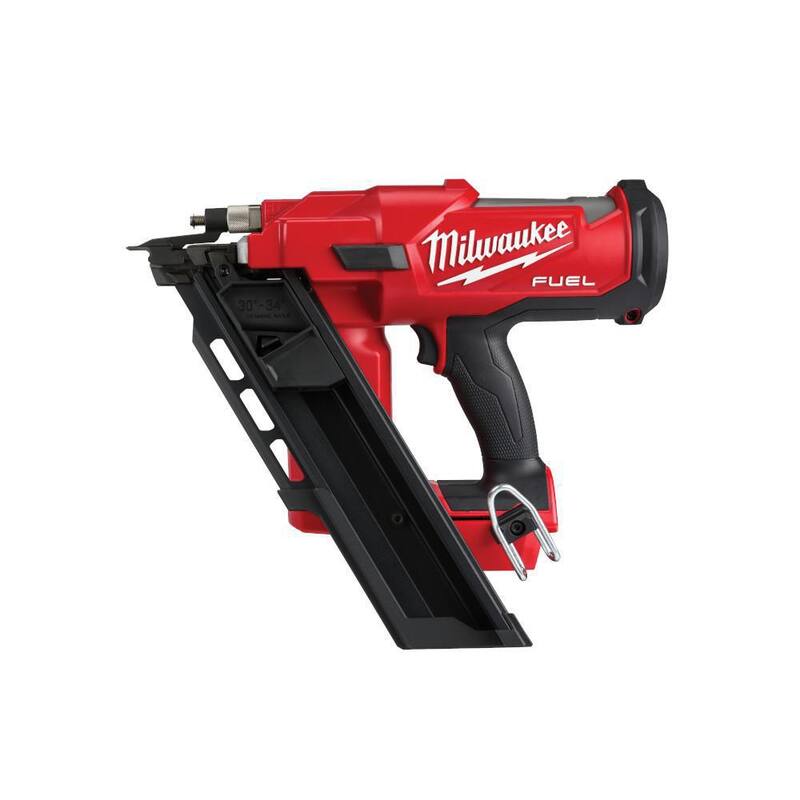Clavadora inalámbrica Milwaukee M18 FUEL de 3-1/2 pulgadas 18 voltios 30 grados de litio-ion sin escobillas con martillo de enmarcar de cara fresada de 22 oz - 2745-20-48-22-9022.