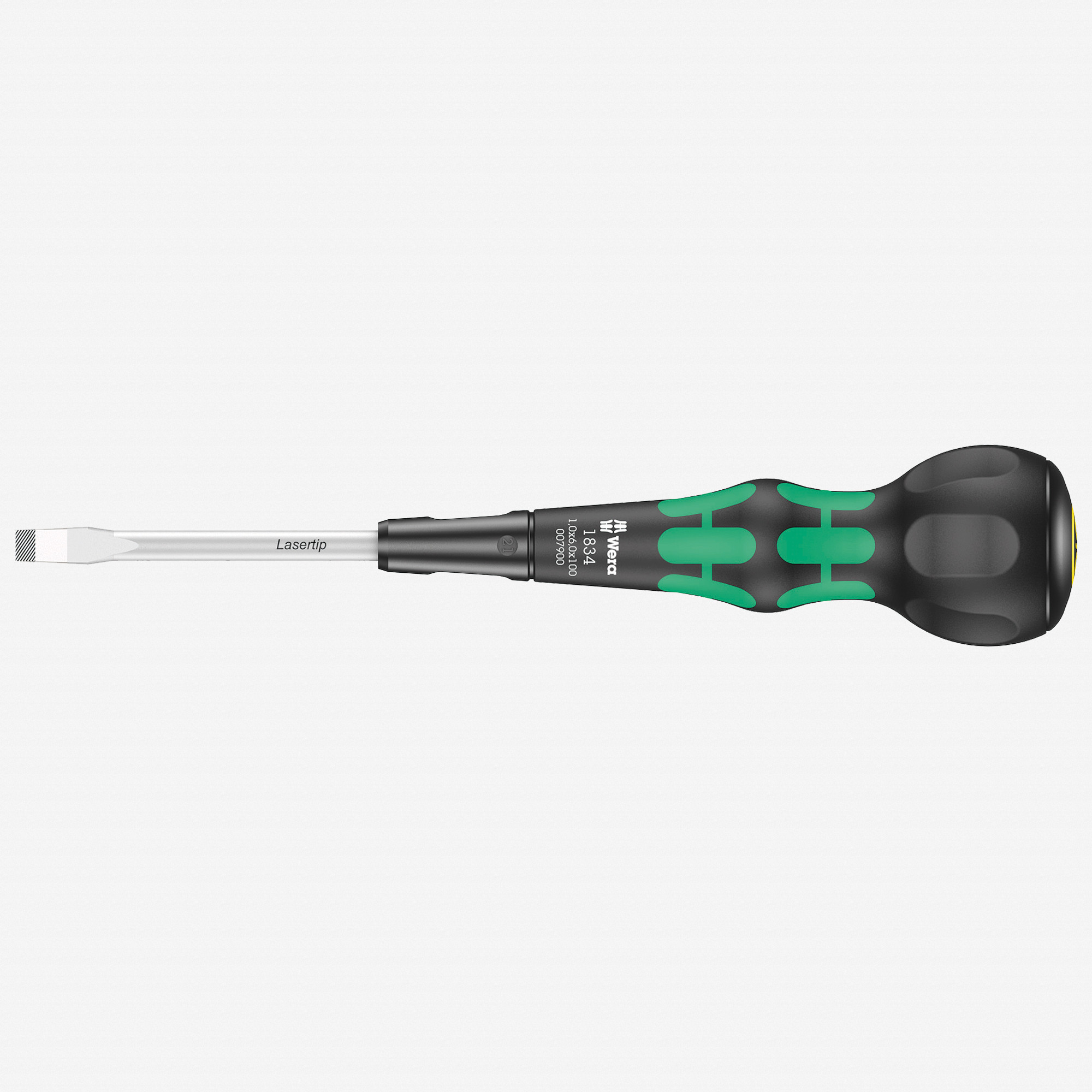 Wera 007900 Kraftform Ball-Grip Slotted Screwdriver, 1.0 x 6.0 x 100 mm