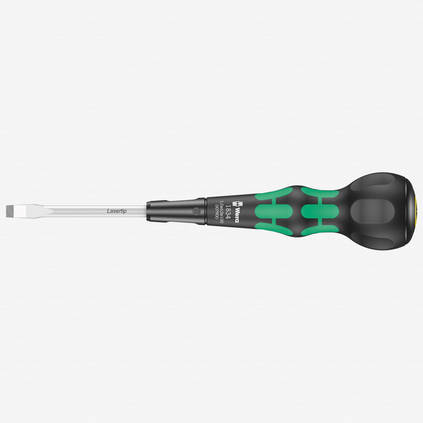 Wera 007900 Kraftform Ball-Grip Slotted Screwdriver, 1.0 x 6.0 x 100 mm