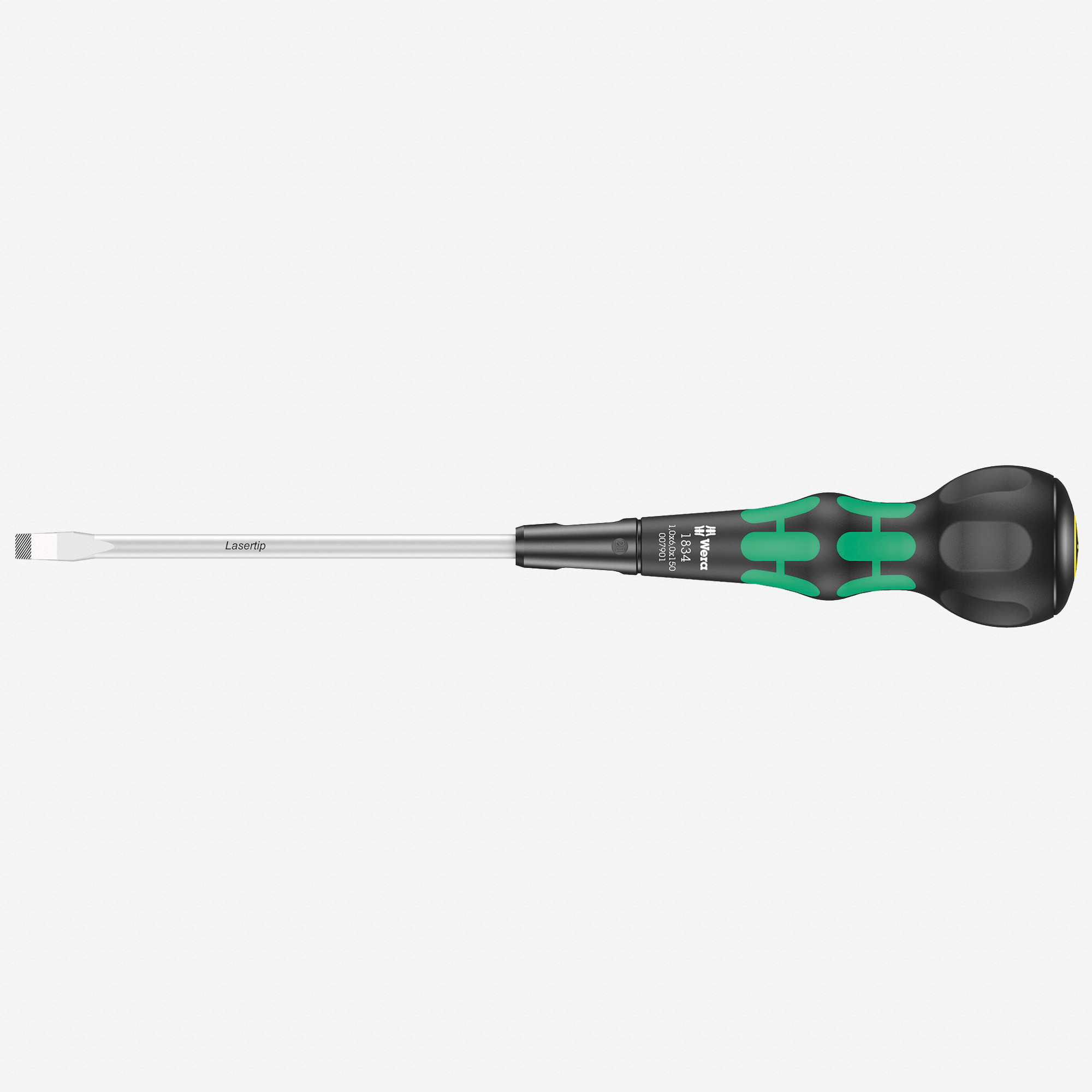 Wera 007901 Kraftform Ball-Grip Slotted Screwdriver, 1.0 x 6.0 x 150 mm