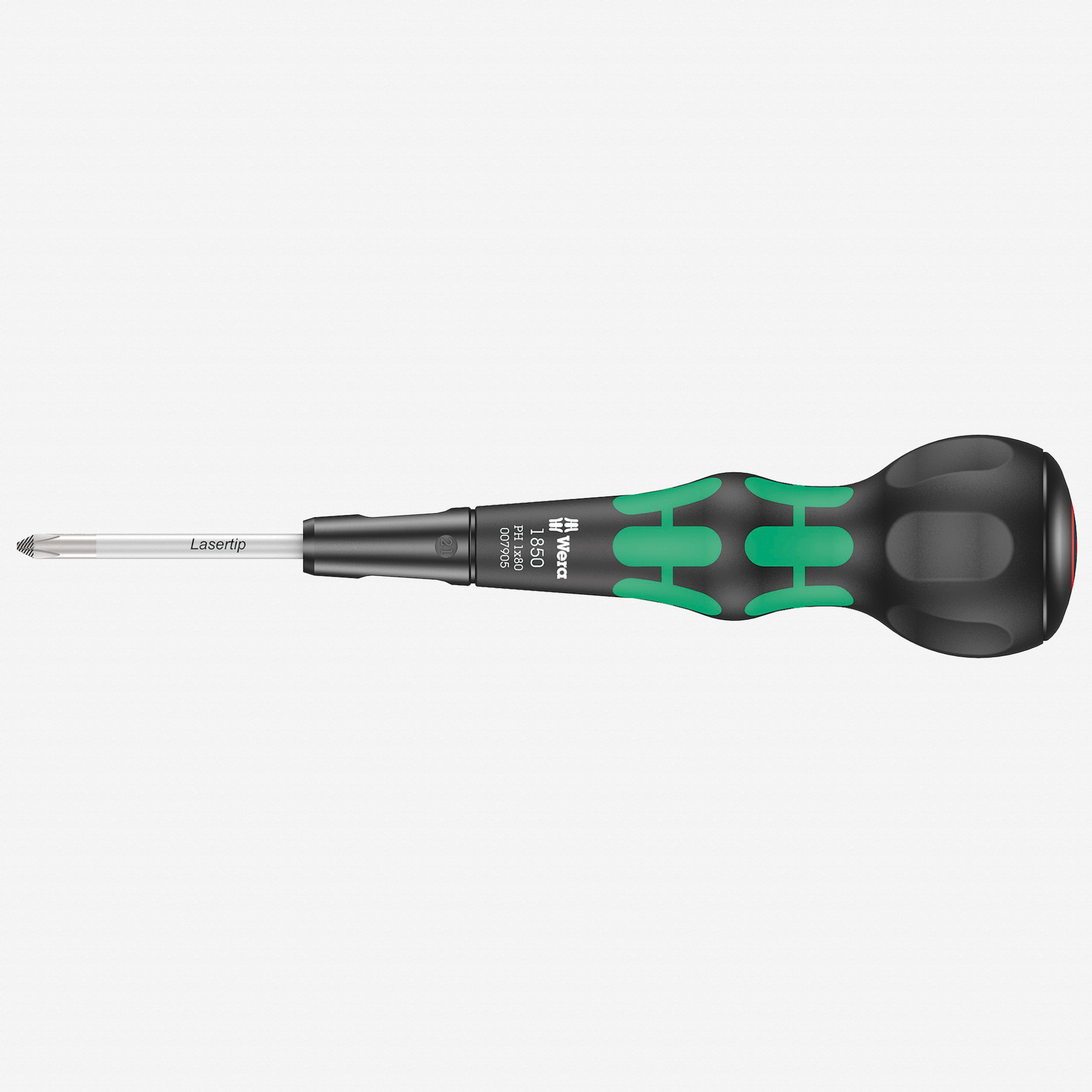 Wera 007905 Kraftform Ball-Grip Phillips Screwdriver, PH 1 x 80 mm