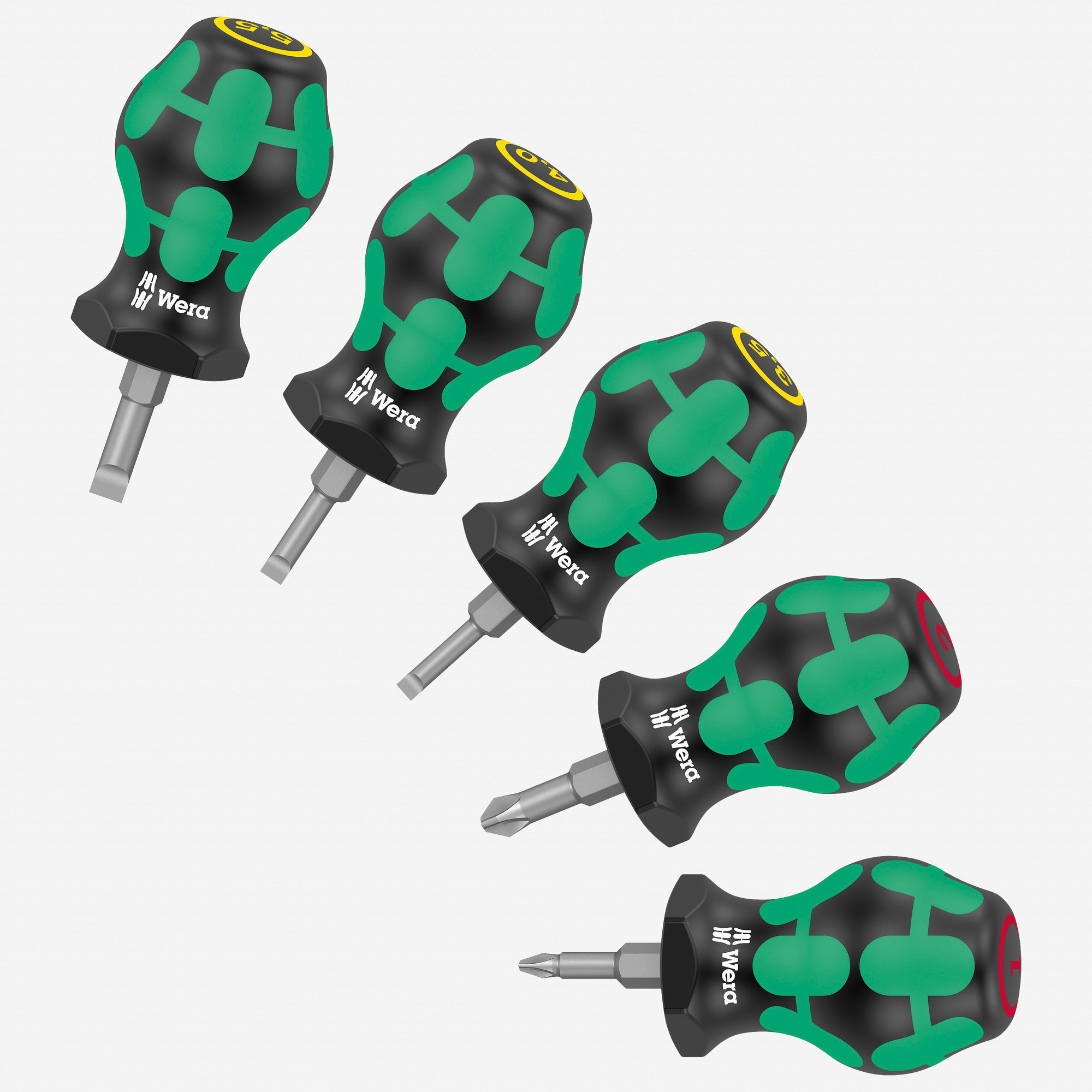 Wera 008871 Pozidriv and Slotted Stubby Set 2, 5 Pieces