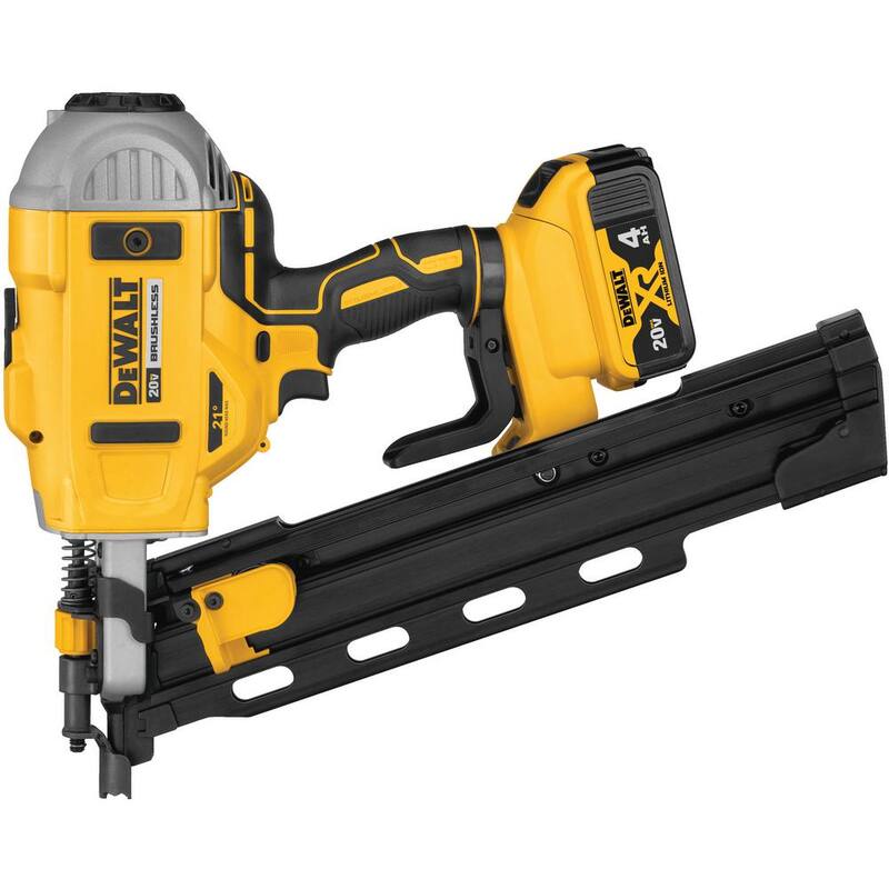 Clavadora de armazón DEWALT 20V MAX XR de iones de litio sin escobillas a 21° y kit de clavos para armazón de metal de 3 pulgadas x 0.131 pulgadas (2000 por caja) - DCN21PLM1W0D131