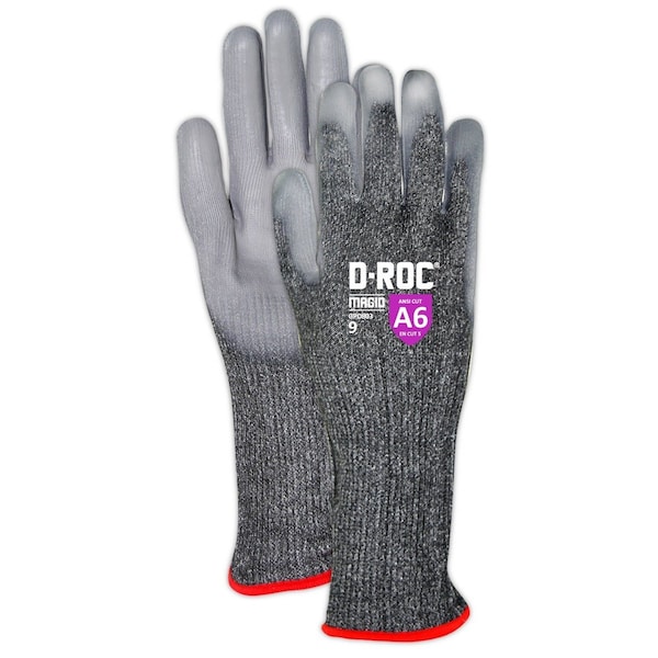 Guante para trabajo ligero recubierto con puño extendido Magid DROC GPD803 de nivel de corte A6 - GPD803-7.