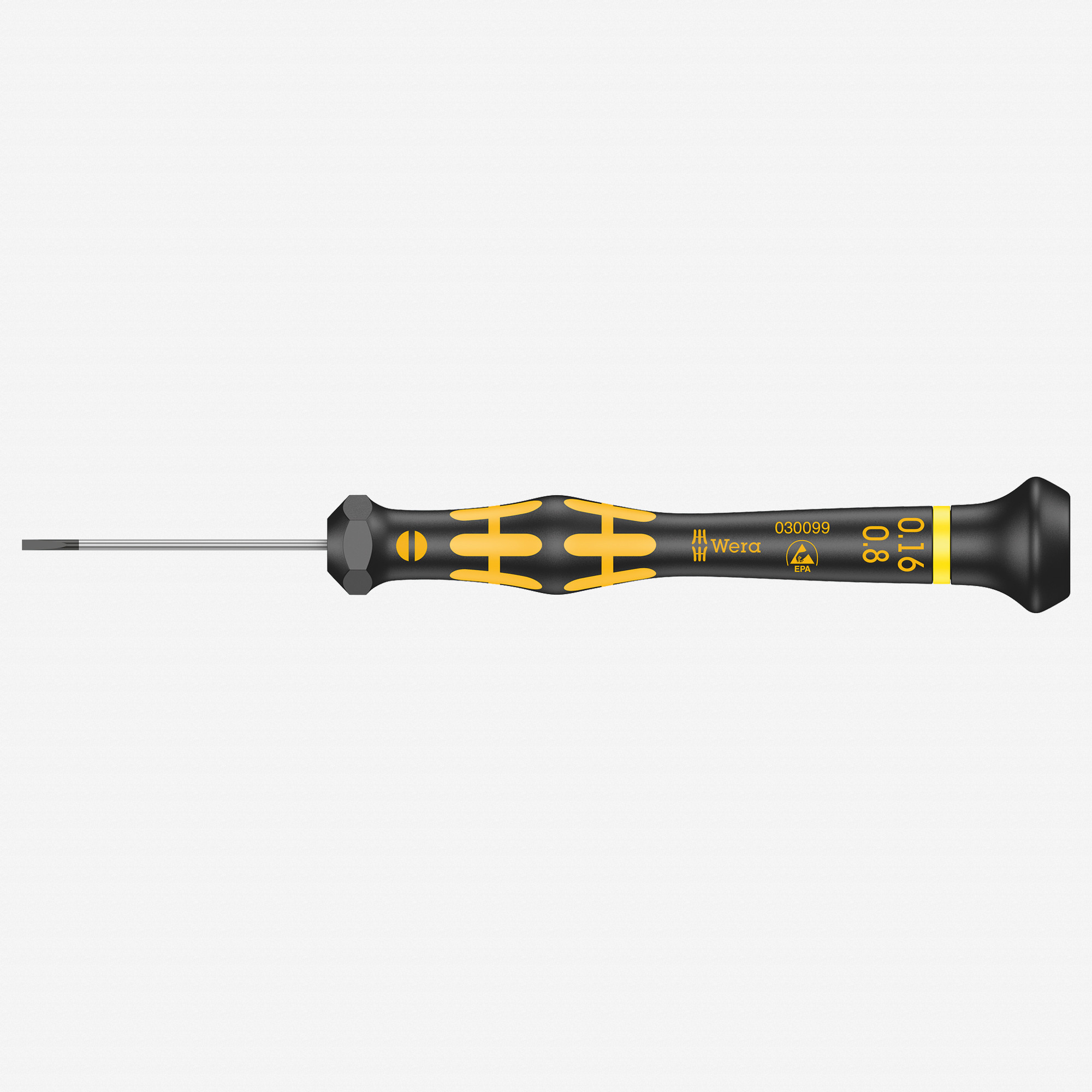 Wera 030099 ESD Kraftform 1578 A Micro Screwdriver for Slotted Screws, 0.16 x 0.8 x 40 mm