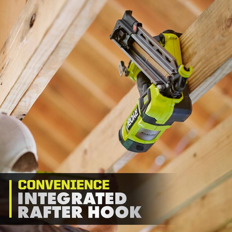 RYOBI ONE+ HP 18V Clavadora de armazón inalámbrica Brushless AirStrike de 30° con kit de batería de 4Ah, cargador y cargador de capacidad extendida de 30° - PBL350K-A102EM301