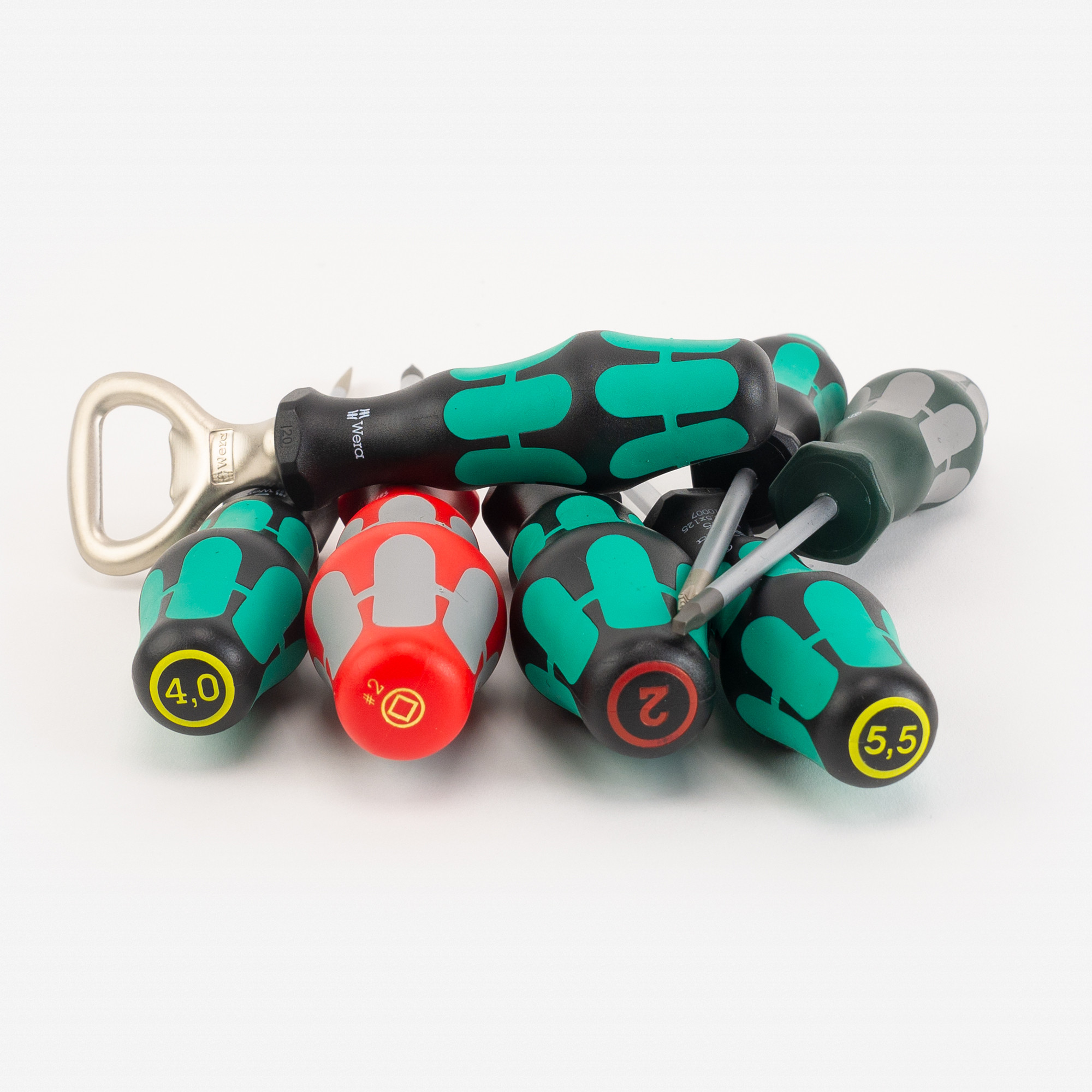 Wera 105626 Kraftform Plus 300/7 Screwdriver Set 4, PH/SL/SQ, 7 Pieces