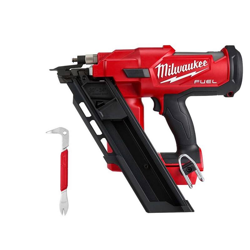 Martillo eléctrico inalámbrico sin escobillas de 30 grados de 18 voltios con extractor de clavos de 10 pulgadas con Dimpler Milwaukee M18 FUEL - 2745-20-48-22-9031.