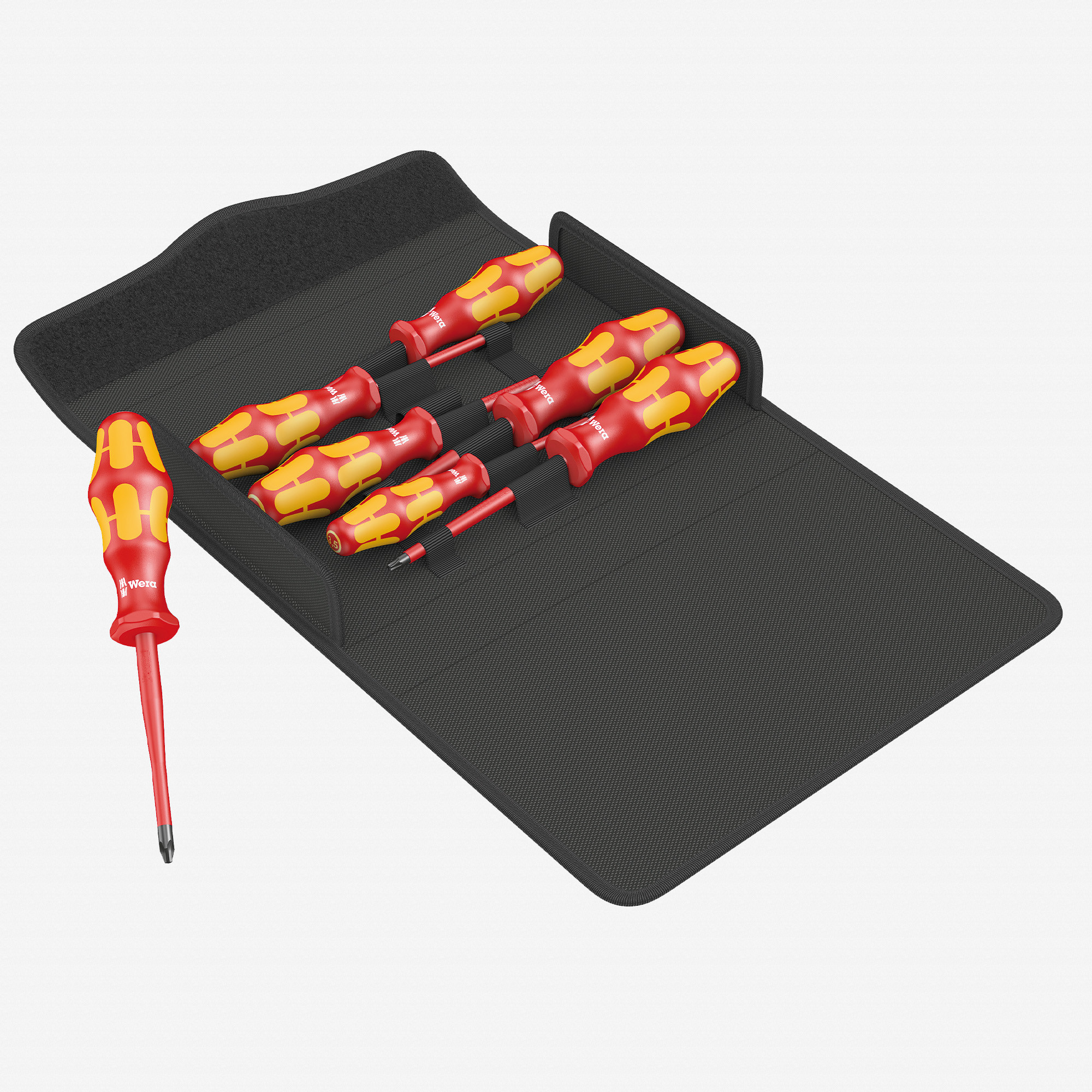 Wera 136013 Kraftform 100 iS/7 VDE Slim Screwdriver Set 1, PH/SL/TX/PZ, 7 Pieces