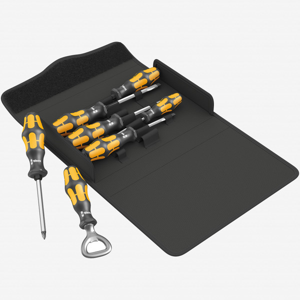 Wera 137813 Kraftform 900/7 Chiseldriver Screwdriver Set 3, PZ/SL, 7 Pieces