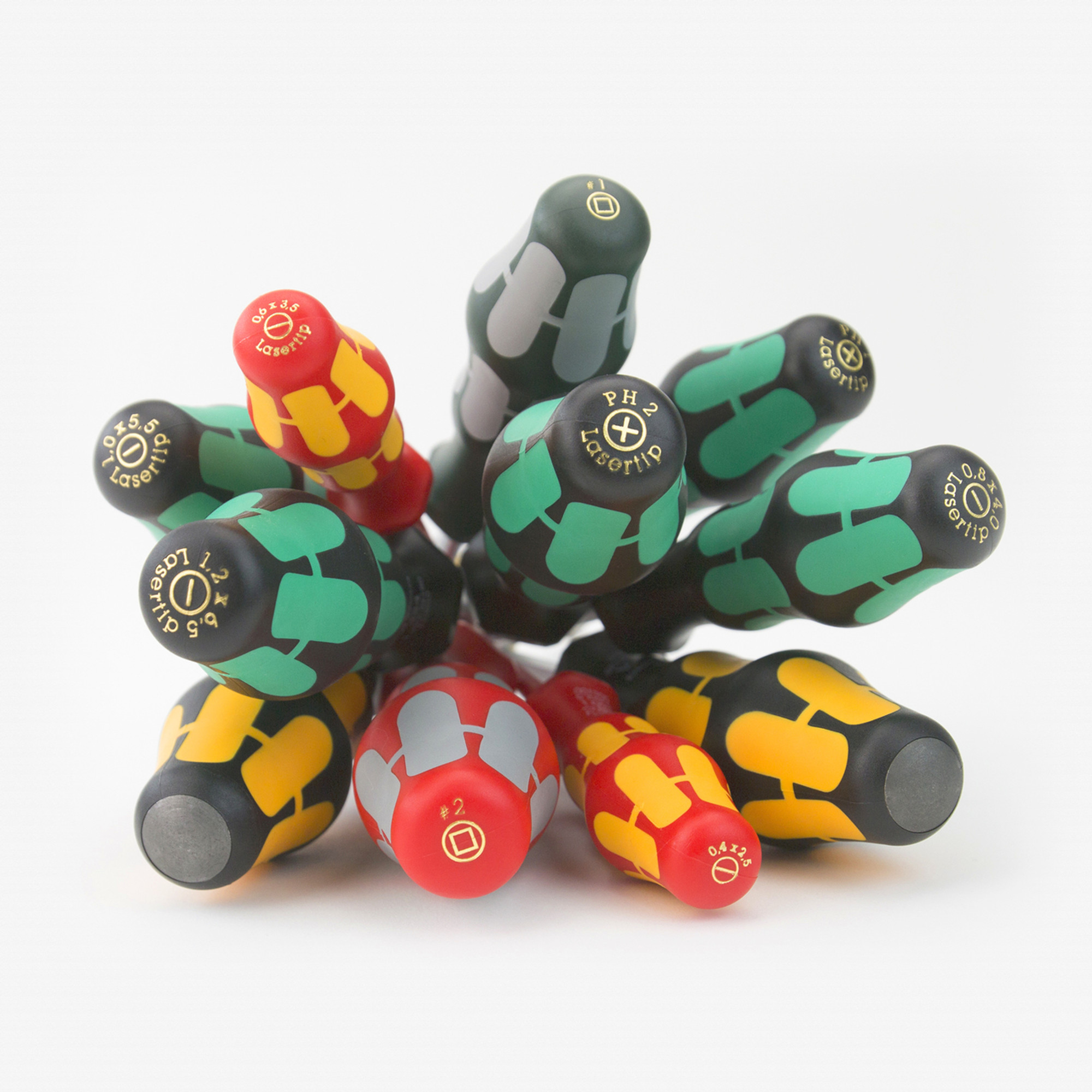Wera 347106 Kraftform XXL 3 Slotted/Phillips/Square Screwdriver Set + Rack, 11 Pieces