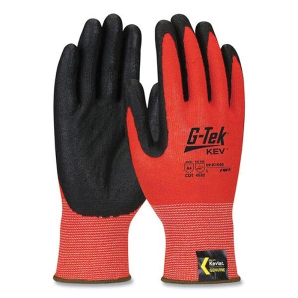 Guantes de Kevlar de punto sin costuras en hilo de alta visibilidad Fast Fans KEV, rojos y negros - 2XL - FA3744822.
