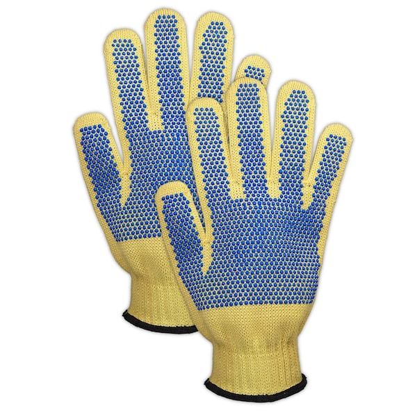 Guantes de punto Kevlar con puntos reversibles Magid CutMaster 590KVPRB, paquete de 12 - 590KVPRB10