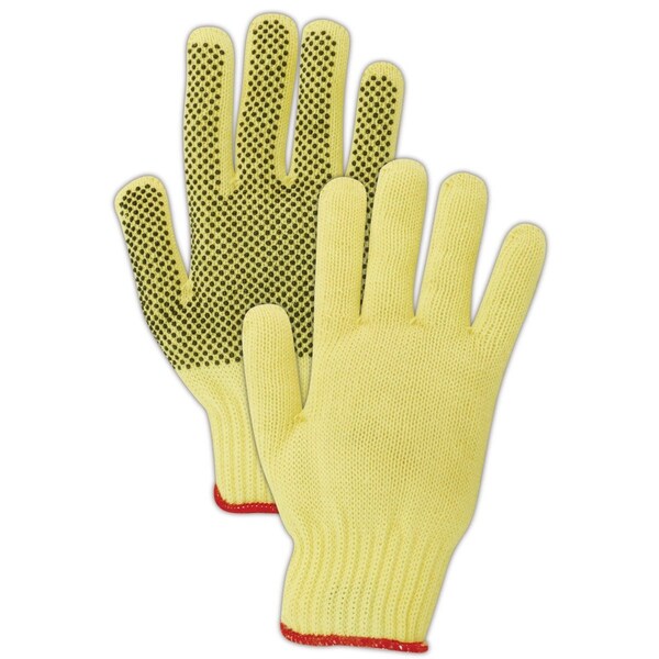 Guantes de punto con puntos de PVC y Kevlar de peso mediano Magid CutMaster 93KVP Nivel de corte 3, paquete de 12 - 93KVP-8