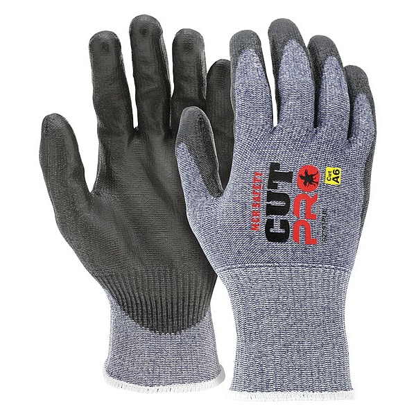 Guante resistente a cortes listo para la venta de Mcr Safety, Nivel de corte A6, 13 ga, Negro/Azul, L - VP92793PUL