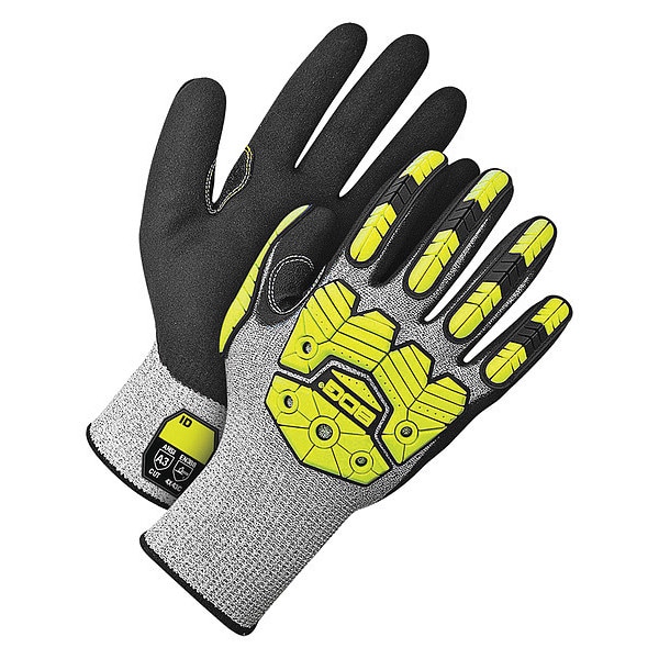 Guantes recubiertos de impacto resistentes al corte Bdg Hi-Vis, Nivel de corte A3, 13 ga, gris, XL (10) - 99-1-9790-10