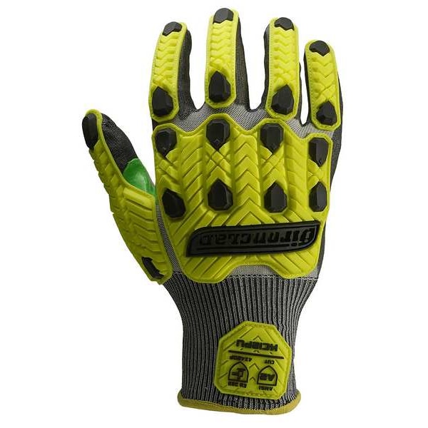 Guantes tejidos Ironclad Performance Wear, Nivel de corte A2, calibre 18, negro/gris/amarillo Hi-Vis, L - KCI2PU-04-L