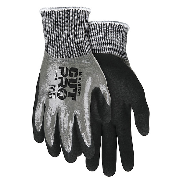 Guantes recubiertos resistentes al corte Mcr Safety, Nivel de corte A4, calibre 13, color gris, 2XL (11) - 92783XXL