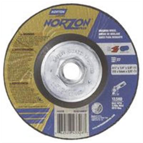 Norton Co Depressed Center Grinding Wheel- 4.5 in. Dia.- 0.25 in. Thick- Zirconia, 10PK - 547-66252843326