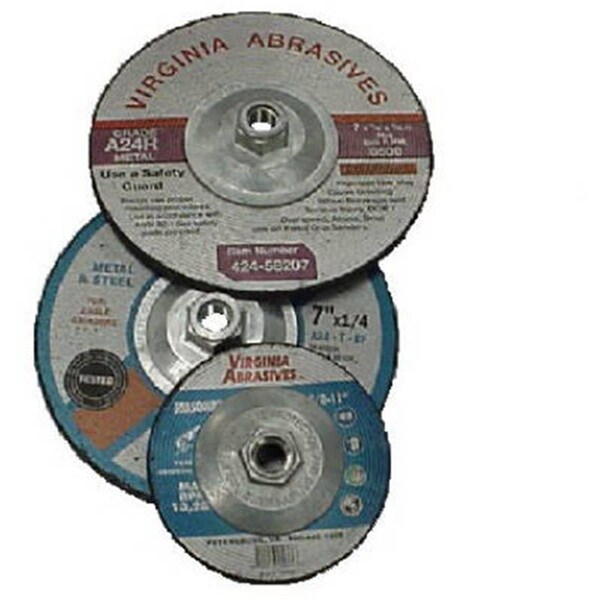 Virginia Abrasives 424-58207 7 x 0.25 x 0.62 in. Depressed Center Metal Grinding Wheel - 755903