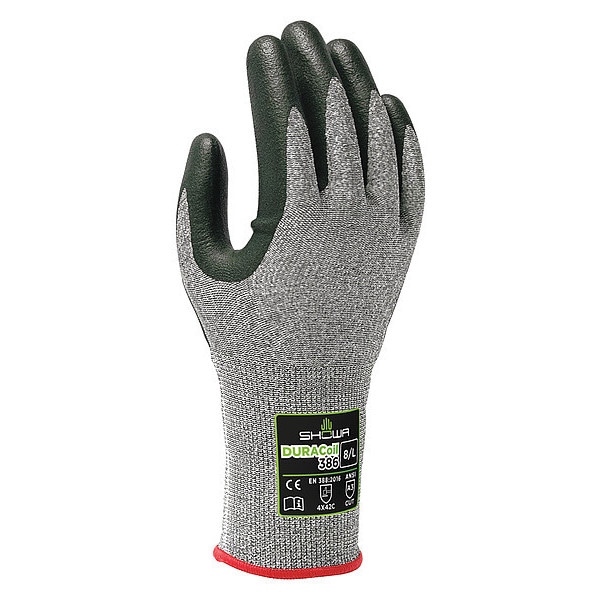 Guantes recubiertos resistentes al corte Showa, Nivel de corte A3, 13 ga, Gris, M - 386M-07