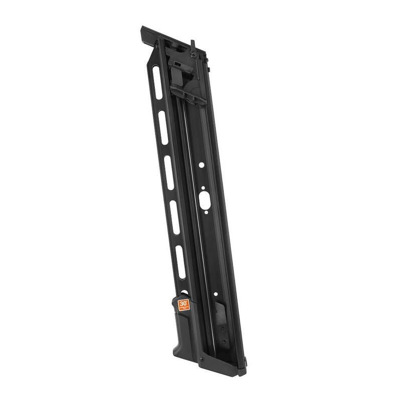 Clavadora para estructuras inalámbrica de 18V sin escobillas RIDGID con ángulo de 30° y capacidad de 3-1/2 pulgadas (herramienta solamente) con cargador ampliado de 30˚ - R09895B-AC102EM30N
