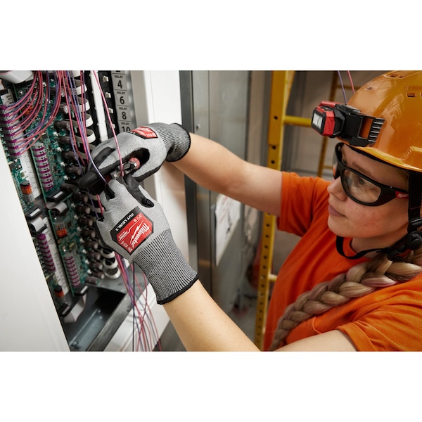 Guantes Milwaukee Tool 12 Pares de Nivel de Corte 3 de Alta Destreza con Revestimiento de Poliuretano - M, Nivel de Corte A3, Calibre 18, Gris - 48-73-8731B