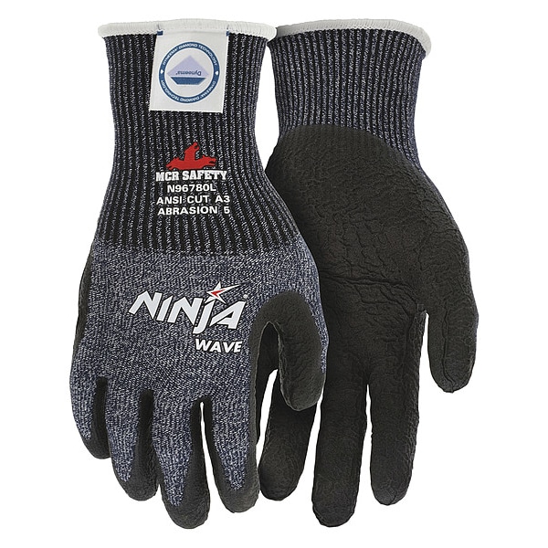 Guantes recubiertos resistentes al corte Mcr Safety, Nivel de corte A3, calibre 13, color gris, talla L (9) - N96780L