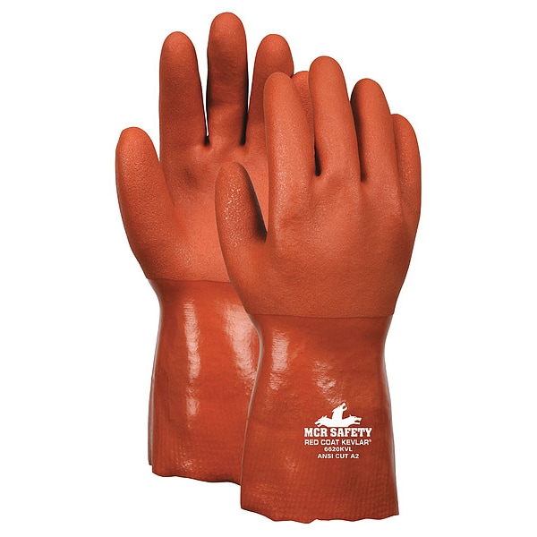 Mcr Safety 10" Guantes Resistentes a Químicos, PVC, L, 1 par - 6620L.