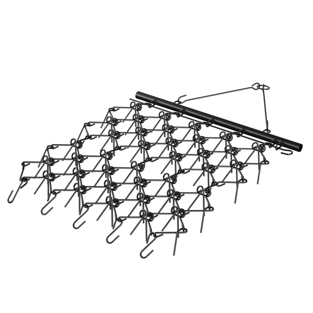 VEVOR Drag Harrow, 4'x5.6' Heavy-Duty Chain Harrow with 69 Teeth, ATV UTV Tractor Attachments Field Drag Mat for Sod Prepping, Seeding Lawns, Landscape Leveling, Harrow Rake for Gravel Driveway Yard - LPGDK6X56FT0P4S91V0