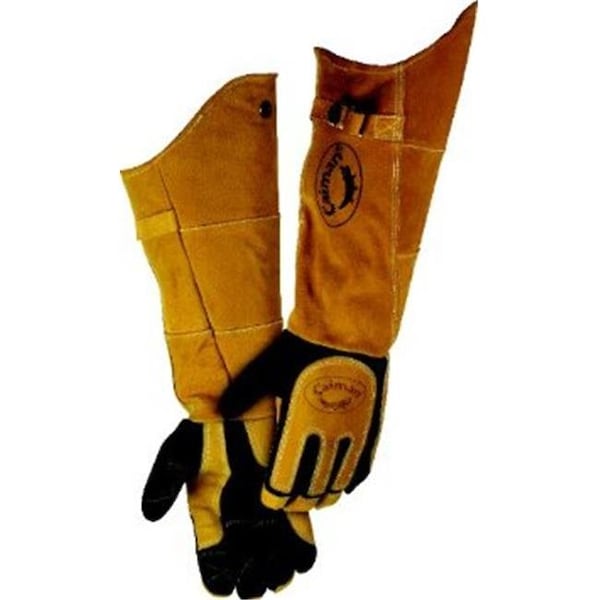 Guantes de soldadura Caiman Revolution para soldadura Mig-Stick; Guantes de cuero de venado Revolution, tamaño grande - 607-1816-L