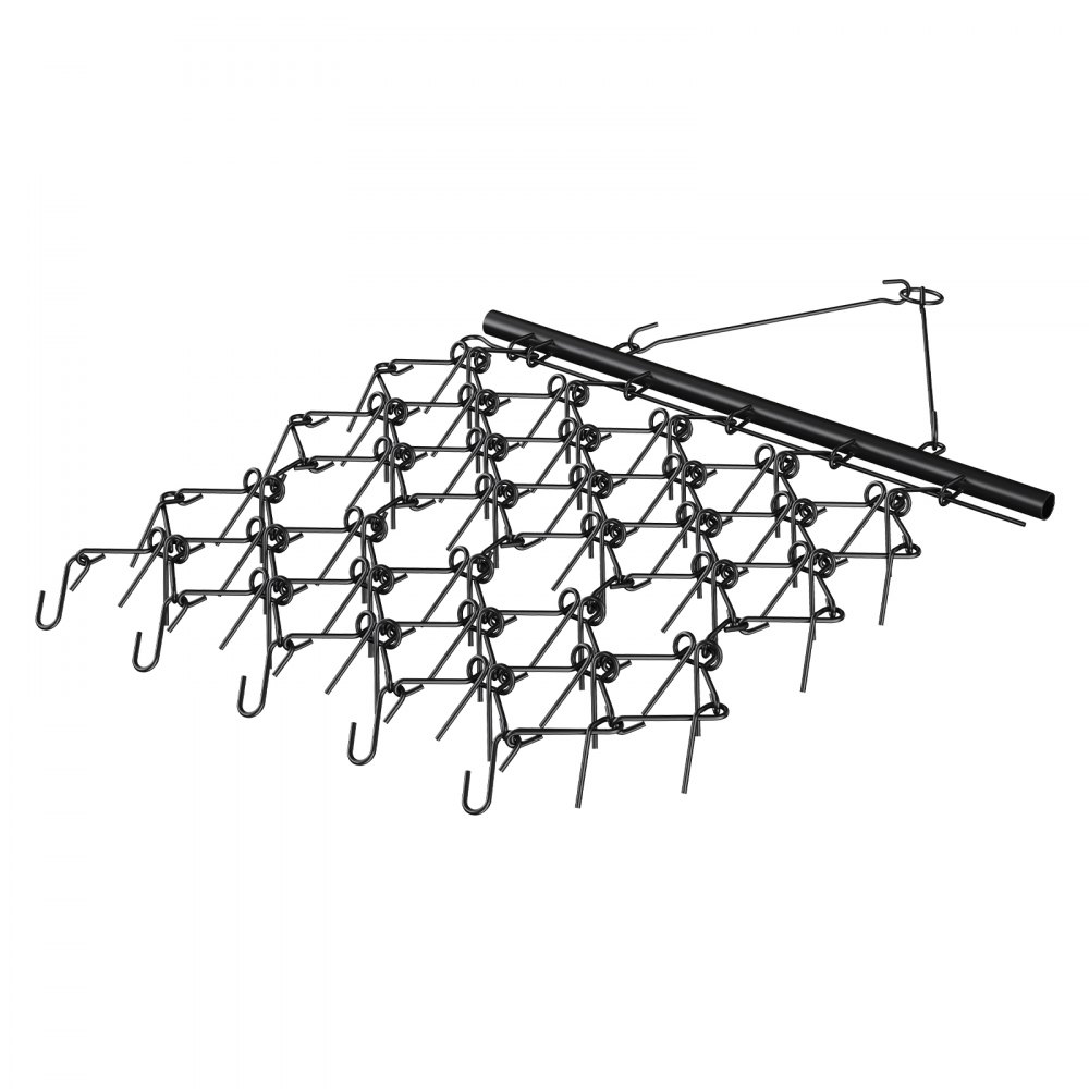 VEVOR Drag Harrow, 4'x4' Heavy-Duty Chain Harrow with 69 Teeth, ATV UTV Tractor Attachments Field Drag Mat for Sod Prepping, Seeding Lawns, Landscape Leveling, Harrow Rake for Gravel Driveway Yard - LPGDK4X4FT0067AQTV0