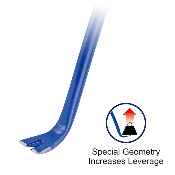 Vaughan 24 Inch Pry Crow Bar with Nail Puller and Curved Handle - 050005