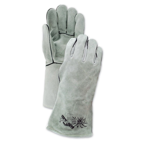 Guantes de soldadura de cuero WeldPro Magid con respaldo forrado de lana, paquete de 12 - M6704FHL